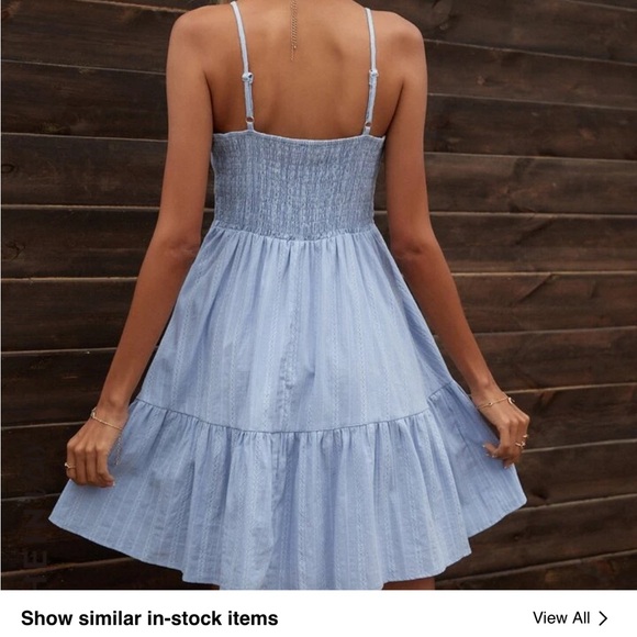 Summer dress , blue linen super cute size small brand new - Picture 2 of 3